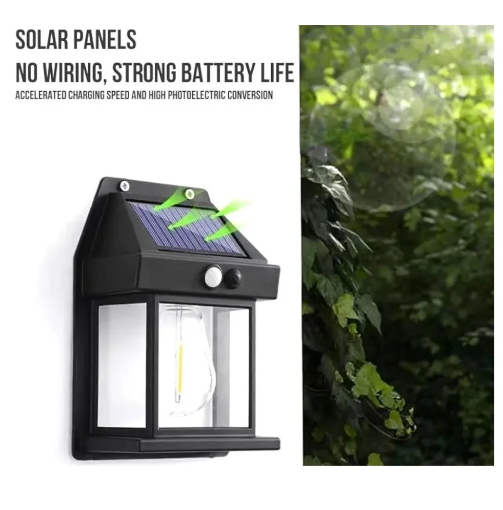 NWT (2) Wireless Outdoor Solar Wall Lamps, 3 Modes & Motion Sensor